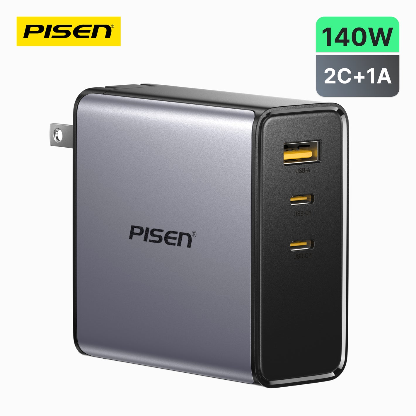 PISEN BOLT Pro 140W 3-Port GaN Fast Charger TP-C68