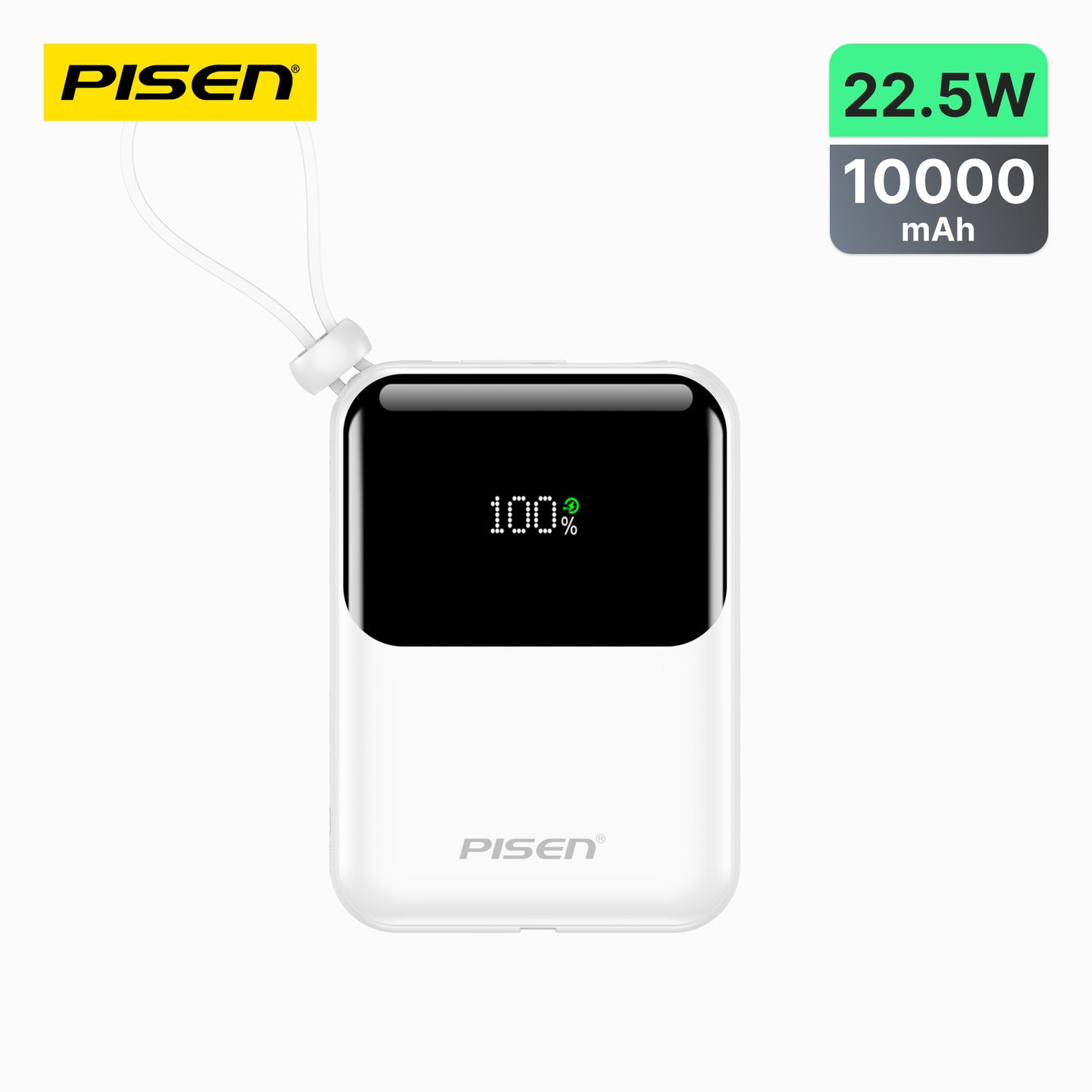 PISEN-Sunny Power 22.5W With Two build-in Cables 10000mAh Mini Power Bank TP-D096