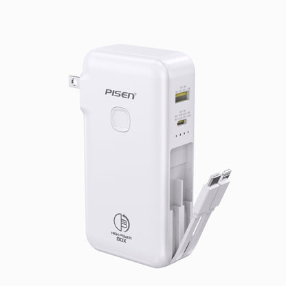 PISEN High Power Box 22.5W  With Two build-in Cables  10000mAh  Power Bank TS-D312