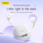 PISEN C2 wireless earbuds - white earbuds and charging case