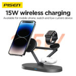 PISEN TP-C24 wireless charging stand - charging a phone and watch