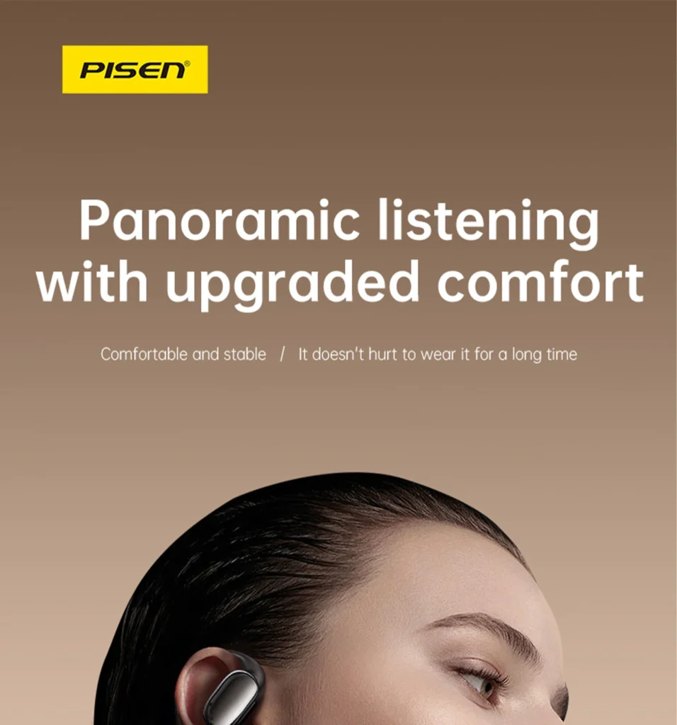 PISEN O1 open-ear headset - open-ear wearing demonstration
