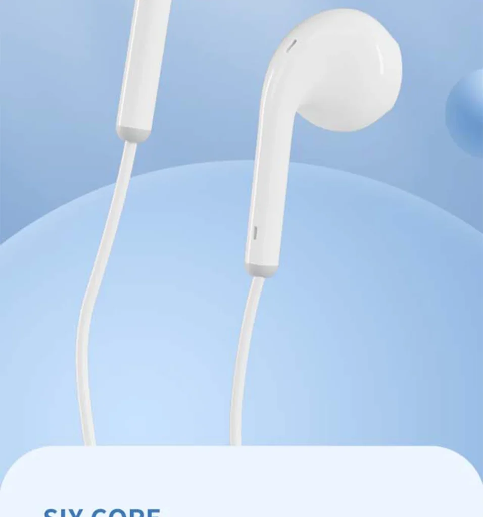 PISEN TP-CP03 USB-C wired earphones - white wired earbud pair