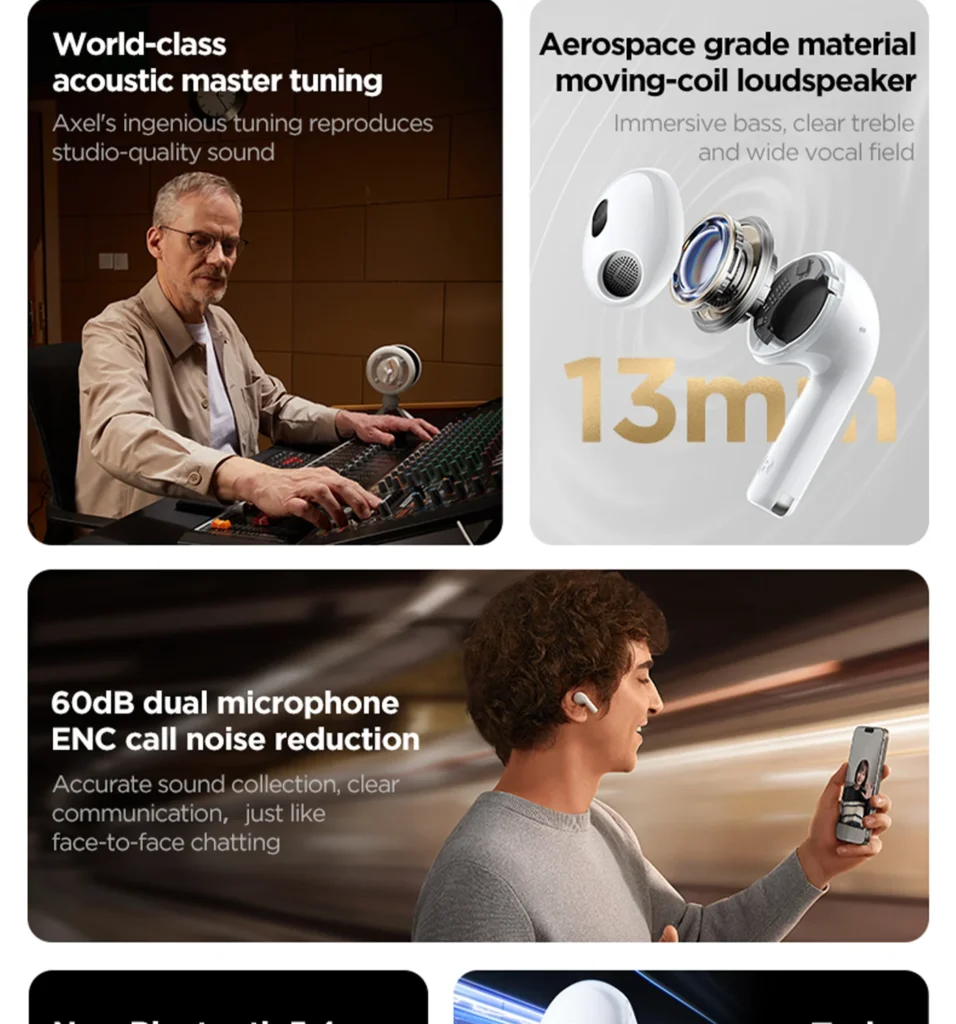 PISEN P1 Plus wireless earbuds - sound and call feature overview