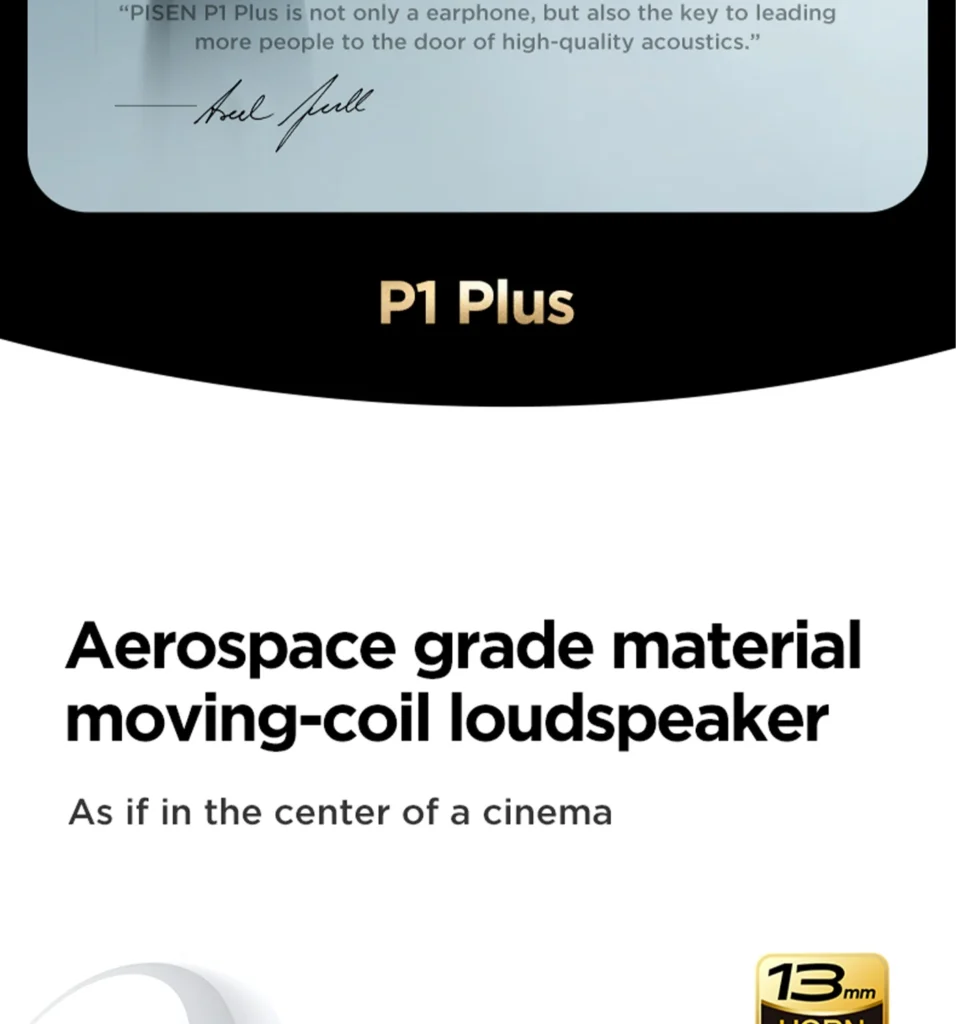 PISEN P1 Plus wireless earbuds - driver feature section