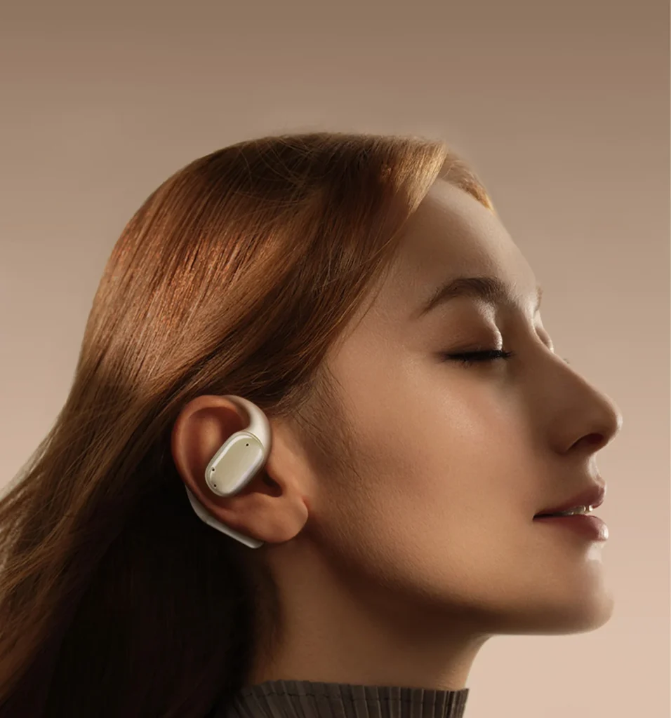 PISEN O1 open-ear headset - open-ear wearing side view