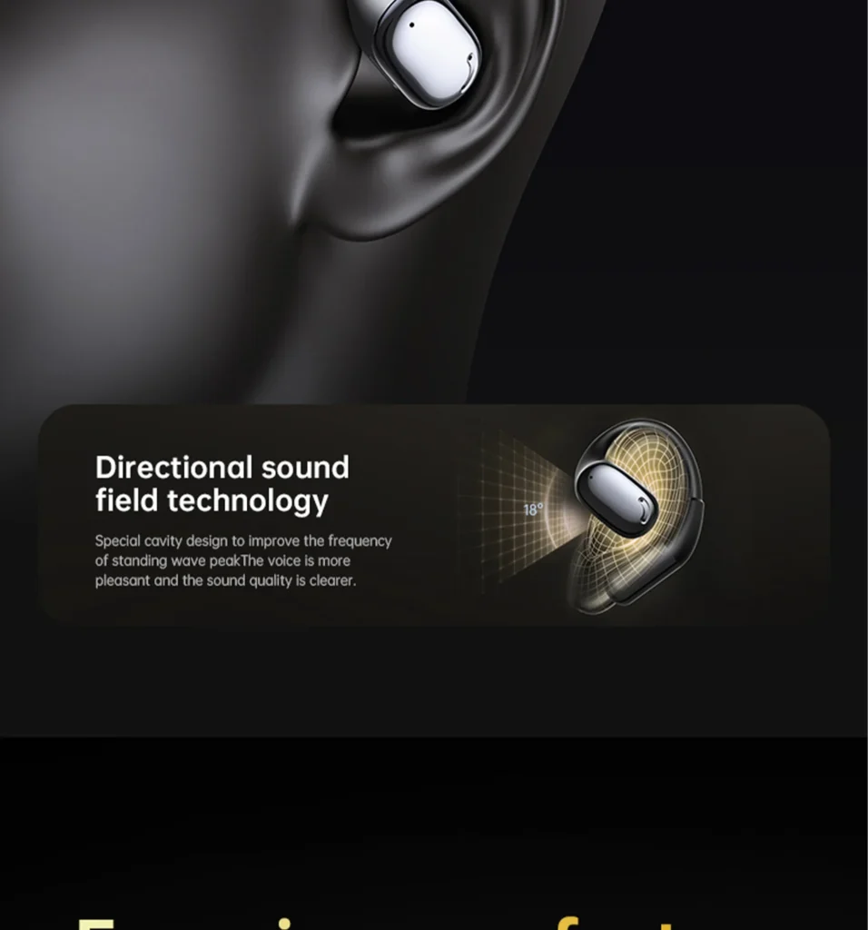 PISEN O1 open-ear headset - directional sound illustration