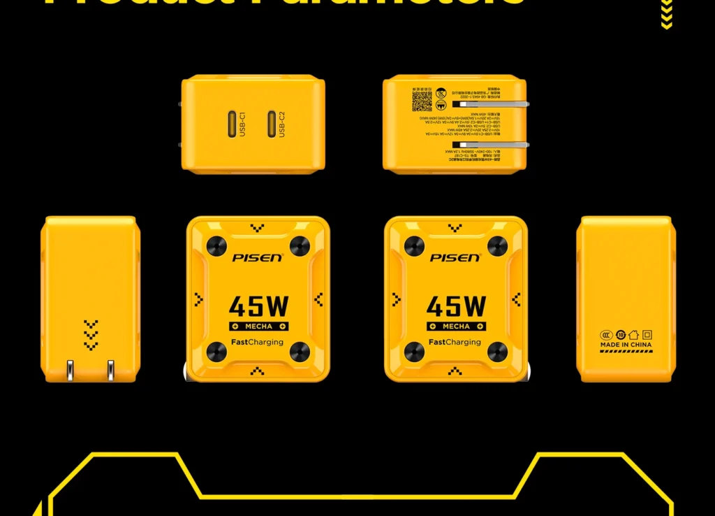 Overseas Pisen 45W GaN Mech Dual-Port Charger 2C TS C187 19