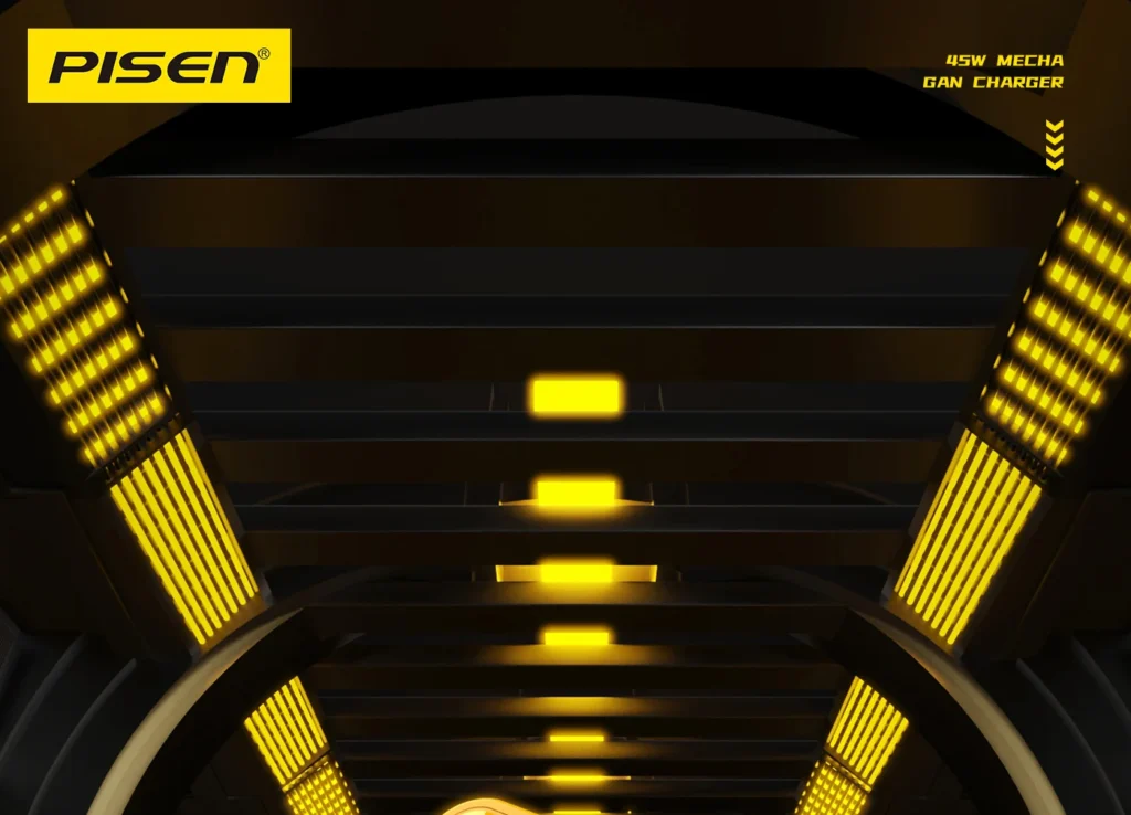 Overseas Pisen 45W GaN Mecha Dual-Port Charger 2C TS C187 01