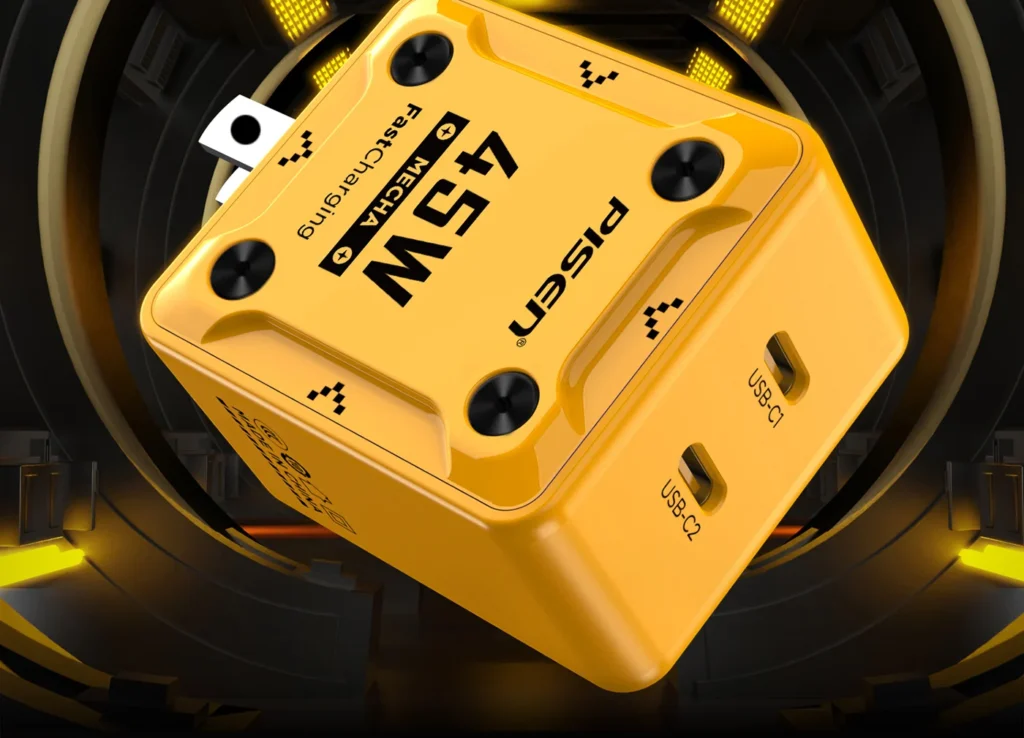 Overseas Pisen 45W GaN Mecha Dual-Port Charger 2C TS C187 02