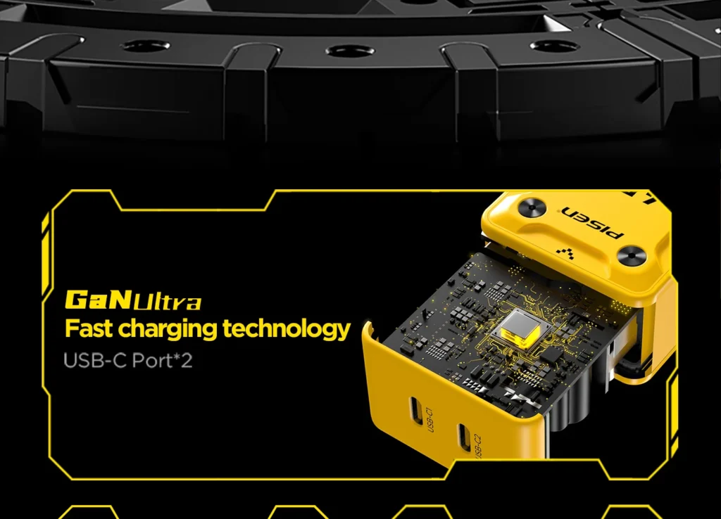 Overseas Pisen 45W GaN Mecha Dual-Port Charger 2C TS C187 04