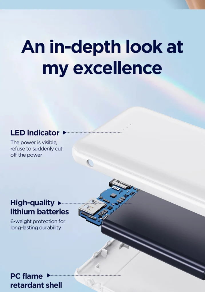 Pisen 10W Mini Power Bank 5000 English Version TP D34 06