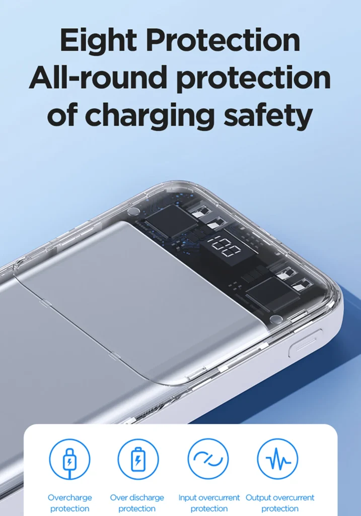 PISEN 10W Semi-Mirror Display Power Bank 10000 (International Version) TP D053 06