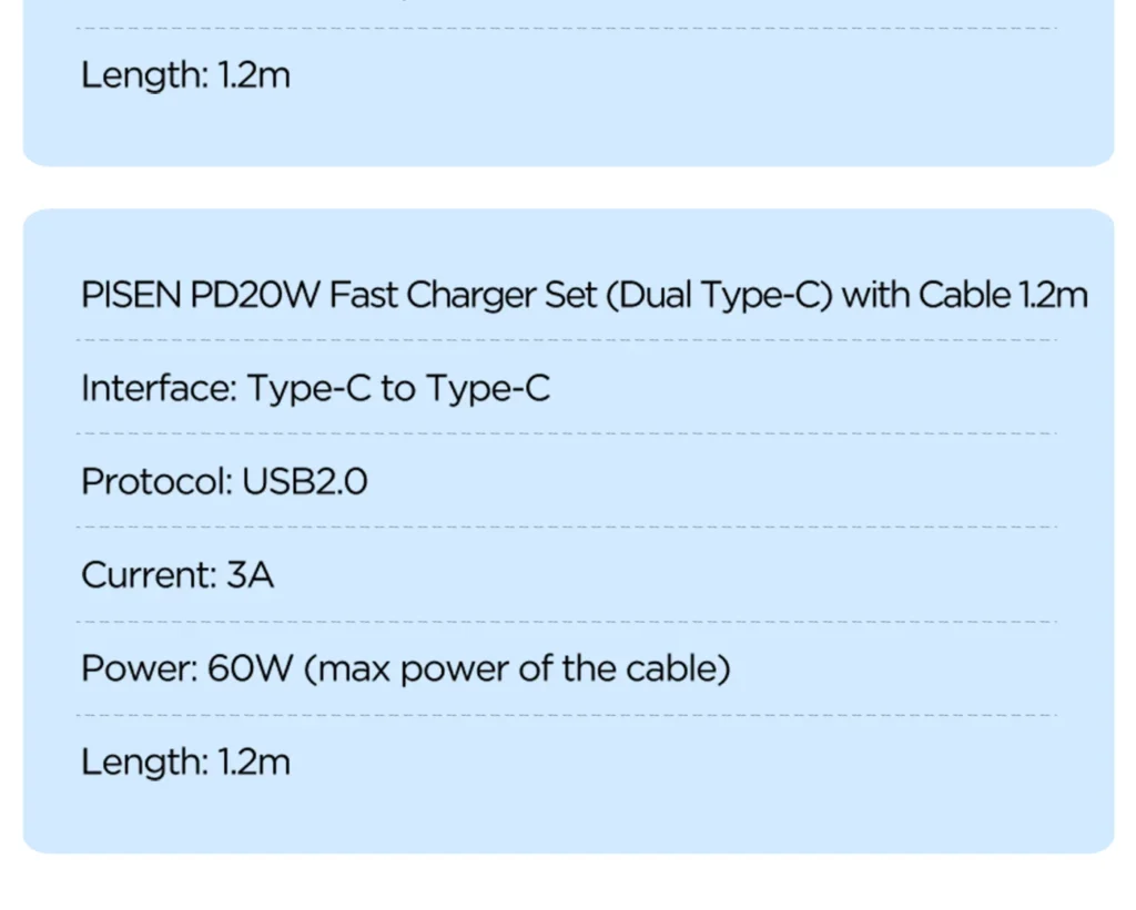 PISEN PD30W Single-Port Travel Fast Charger Set (C To C) (C T L) (US Version) 14