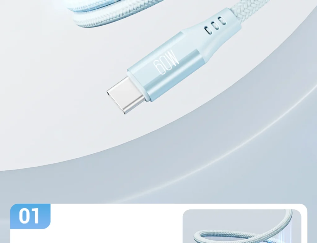 PISEN PRO C To C 60W Magnetic Braided Fast Charging Data Cable 1m CC FC22 1000 03