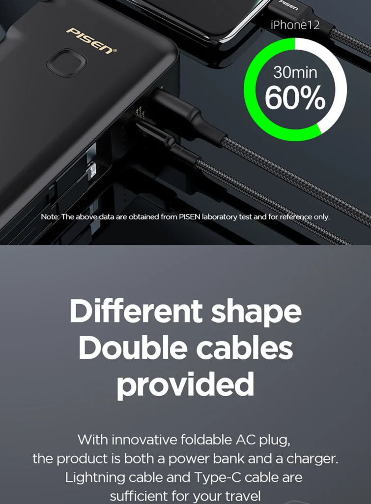PISEN QUICK Dual Built-in Cable 22 04