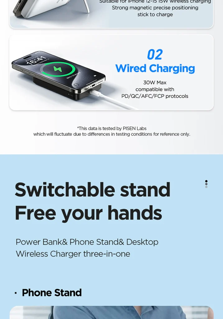 PISEN QUICK 30W Magnetic QI2 Wireless Fast Charging Power Bank 10000 TP D101 Thailand 06