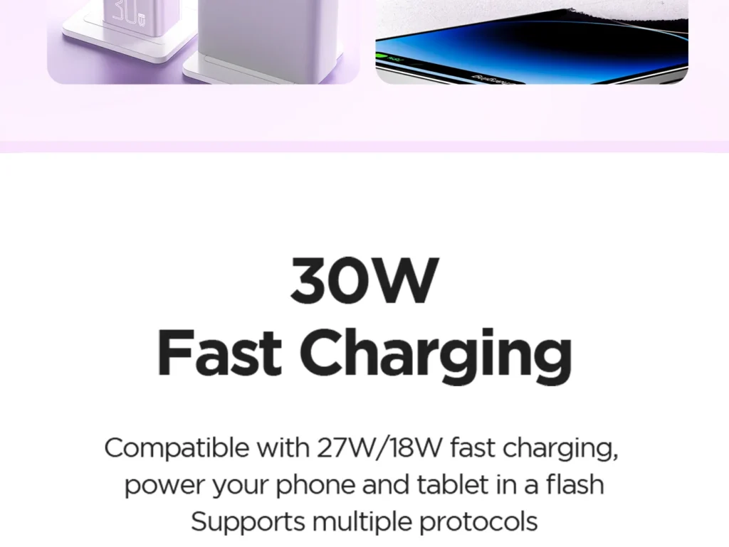 TP C20 PISEN PD30W Crystal Dual-Color Fast Charger 1C1A (US Version) 05