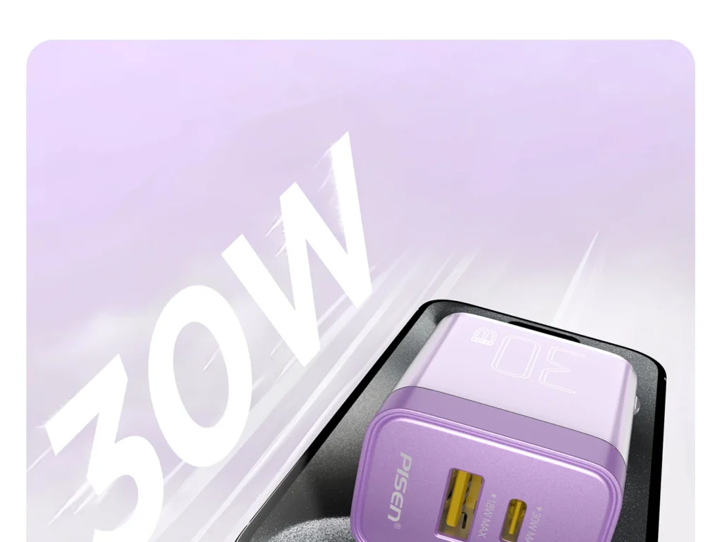 TP C20 PISEN PD30W Crystal Dual-Color Fast Charger 1C1A (US Version) 06