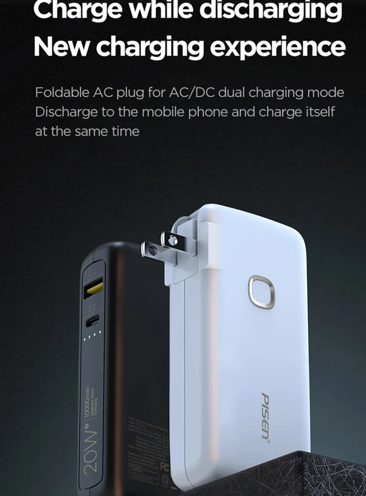 TS D308 PISEN QUICK 2-in-1 Fast Charging Power Bank PD20W 10000 International Version 03