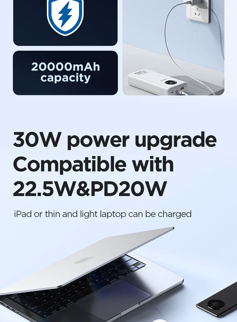 TS D337 PISEN QUICK 30W Fast Charging Power Bank 20000 Overseas 03
