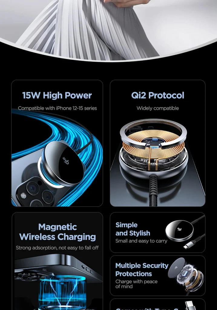 PISEN Qi2 Magnetic Desktop Charging Pad Base TP C56 Overseas 02