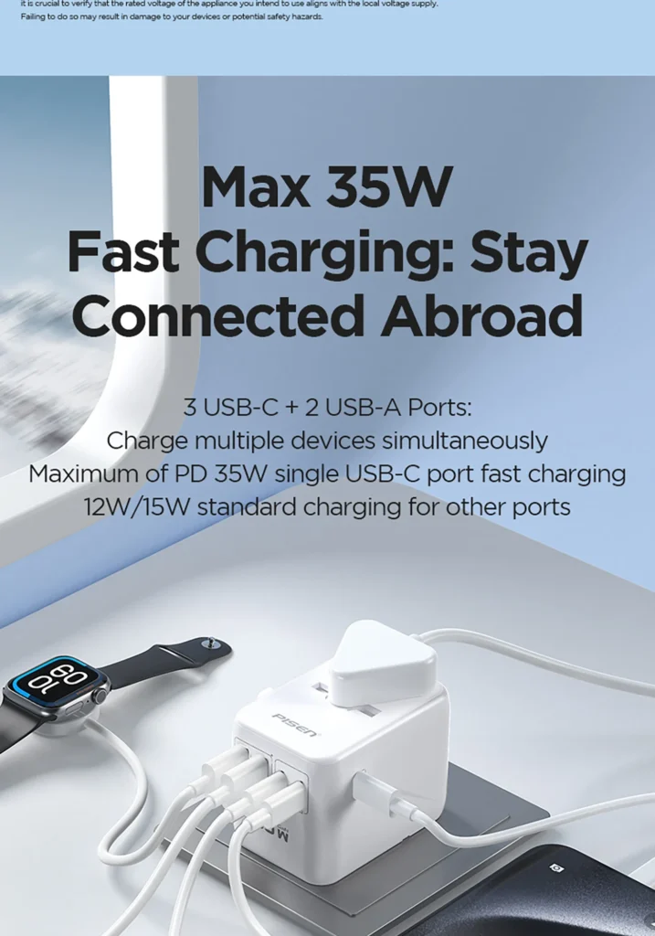 TP C110 PISEN 35W Global Travel Adapter Charger 3C2A (Thailand Custom Edition) 04