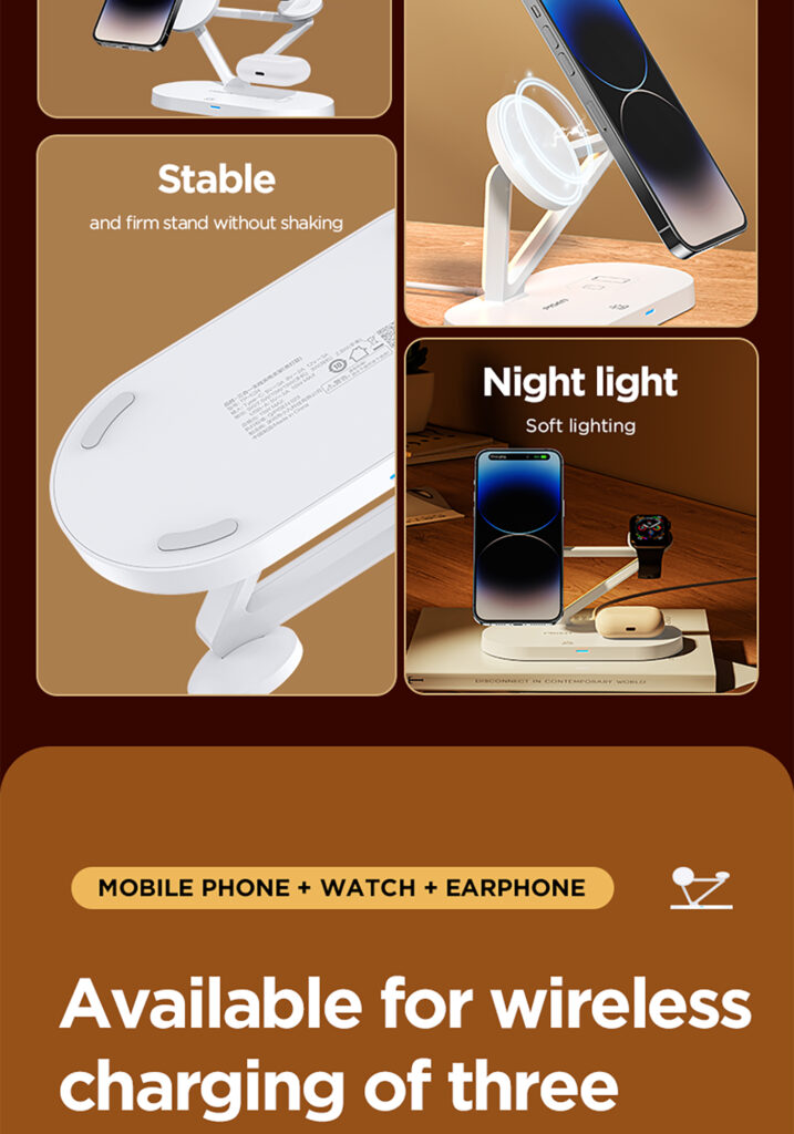 TP C24 (International Version) Pisen 3-in-1 Wireless Charging Stand (Night Light Model) 03