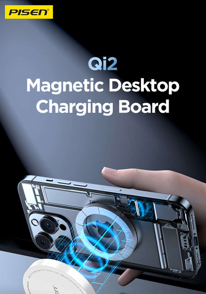TP C74 Qi2 Magnetic Desktop Charging Pad PC Round Base White Overseas 01