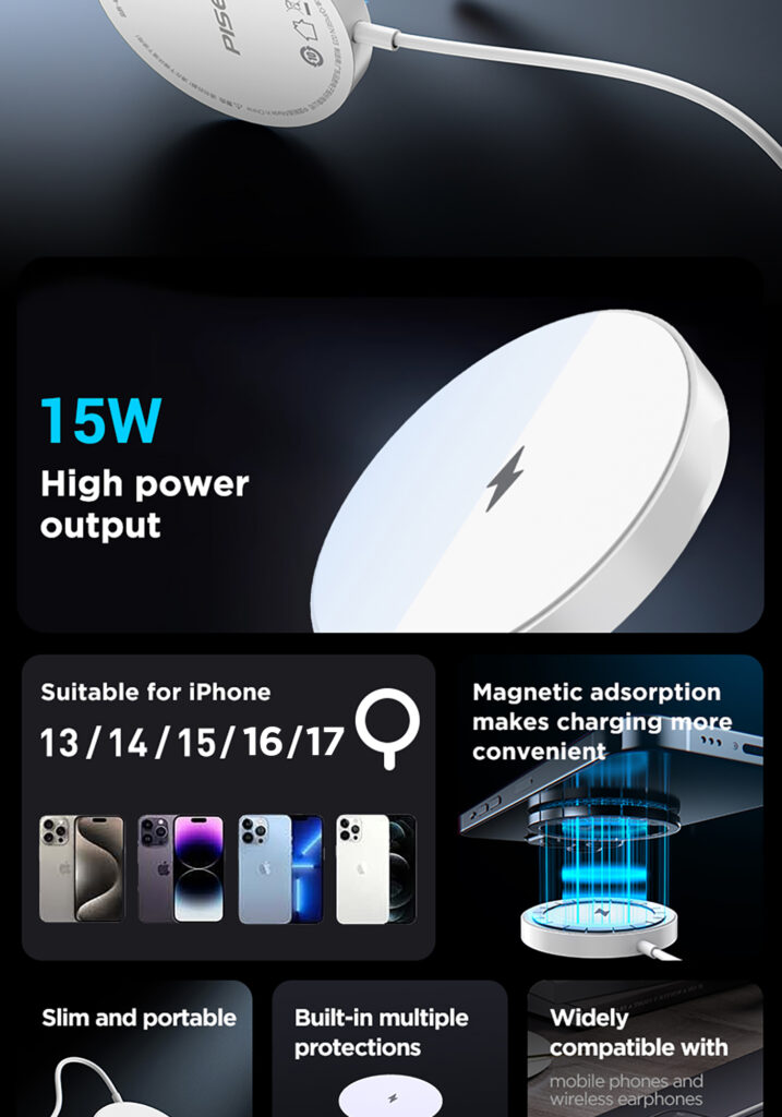 TP C74 Qi2 Magnetic Desktop Charging Pad PC Round Base White Overseas 02