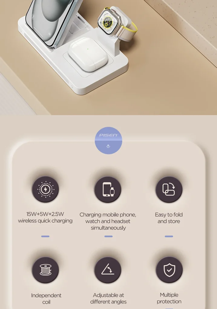XY C56 3-in-1 Foldable Wireless Charger Overseas 02