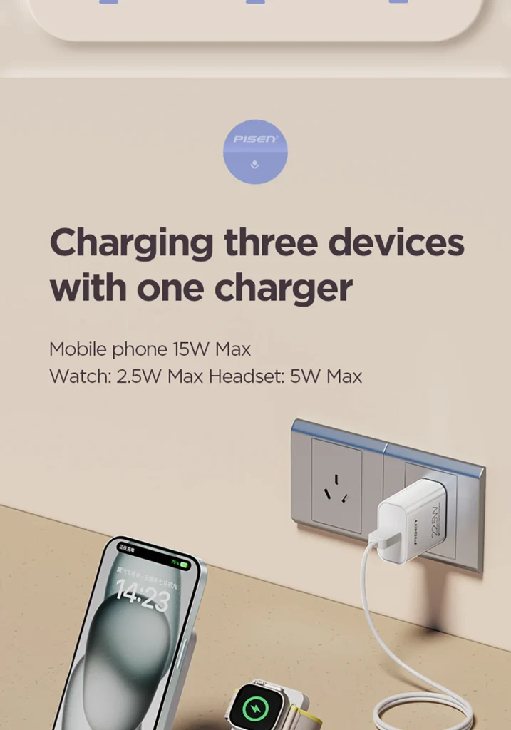 XY C56 Three-in-One Folding Wireless Charger Overseas 03