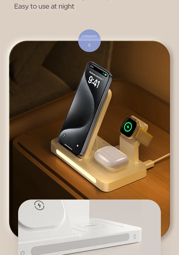 XY C56 Three-in-One Folding Wireless Charger Overseas 11