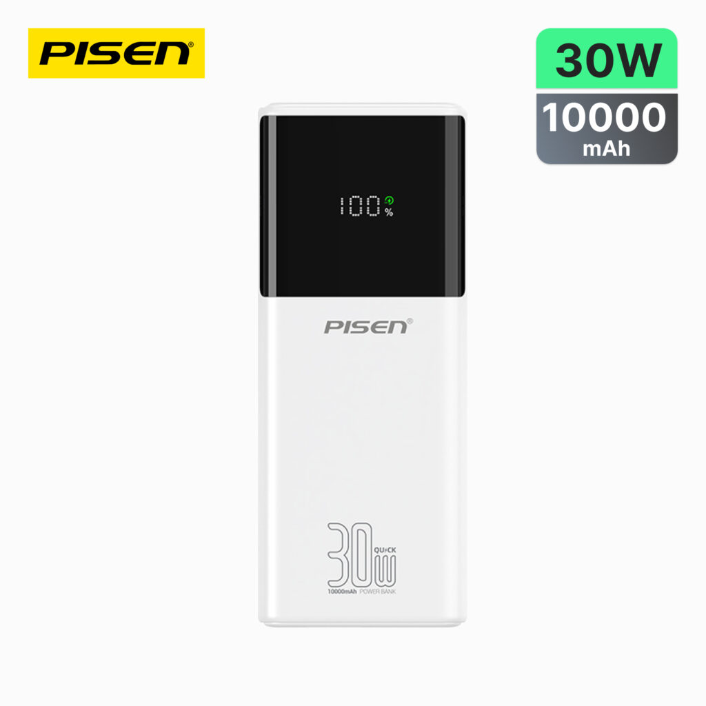 PISEN 30W Retractable Cable Power Bank 10000mAh TP-D239