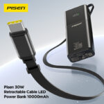 PISEN 30W Retractable Cable Power Bank 10000mAh TP-D239, alternate product view 6