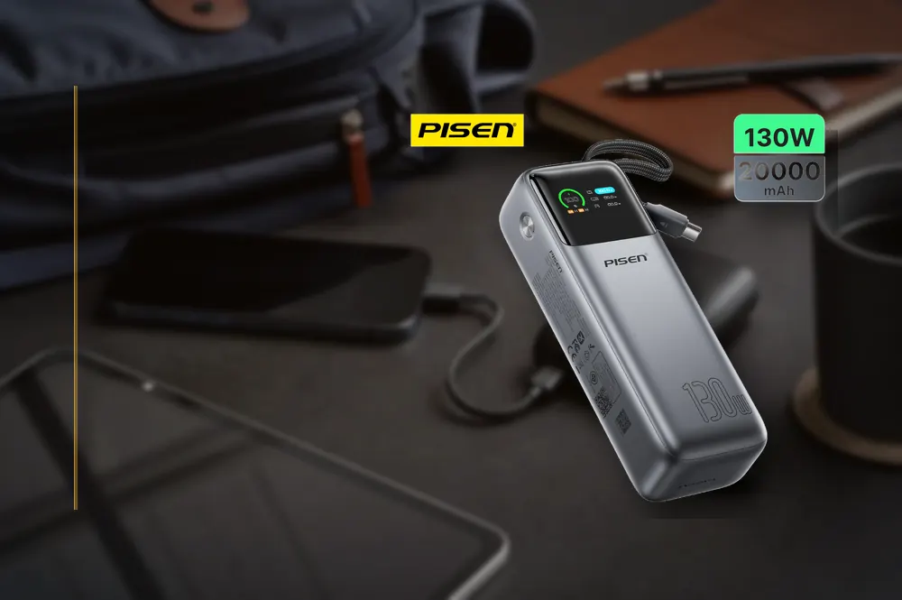 PISEN Bolt 130W 20000mAh Power Bank TP-D107 in a practical powerbank setup