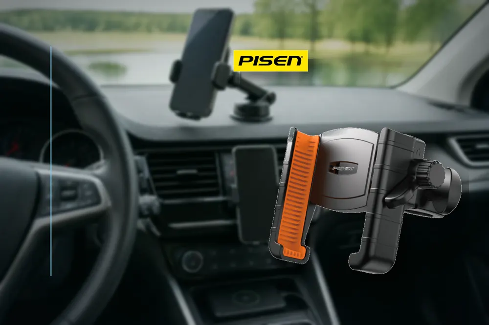 PISEN Half Enclosed Cycling Phone Holder (For Handlebars) TP-ZJ01 in a practical holder setup