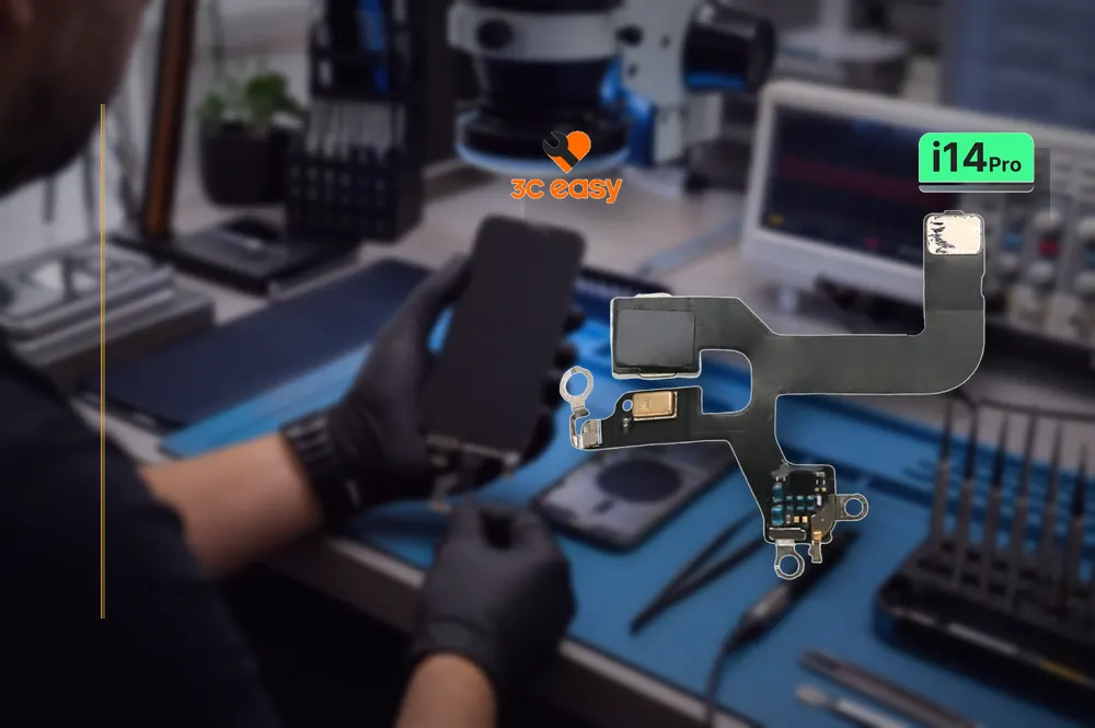 3C EASY flashlight flex -I14 Pro aftermarket in a practical repair setup