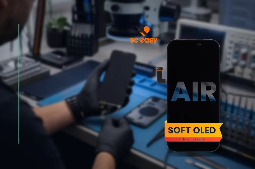 3C EASY-New Phone Screen Replacement I Air (Soft OLED/Black) in a practical repair setup