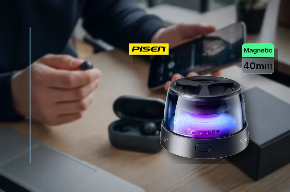 PISEN M1 Magnetic Wireless Speaker-Black-EN TP-YX01 in a practical audio setup