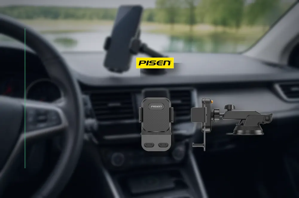 PISEN-Robot Arm Car Mobile Phone Holder TP-ZJ05 in a practical holder setup