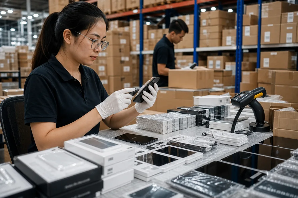 5000mAh vs. 10000mAh vs. 20000mAh Power Banks: Which Is Best? 4 Wholesale mobile accessories inspected on a quality-control worktable in an electronics warehouse