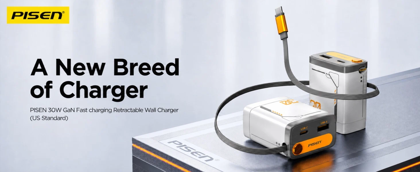 PISEN TP-C82 retractable cable charger - retractable charger overview