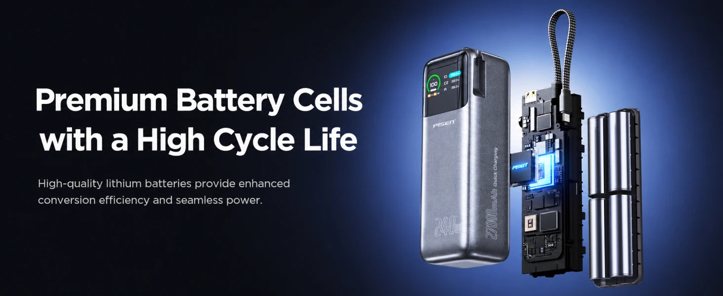 PISEN TP-D106 power bank - battery cell construction graphic