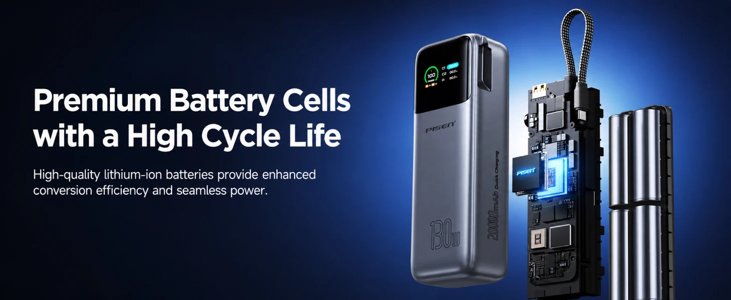 PISEN TP-D107 power bank - battery cell construction graphic