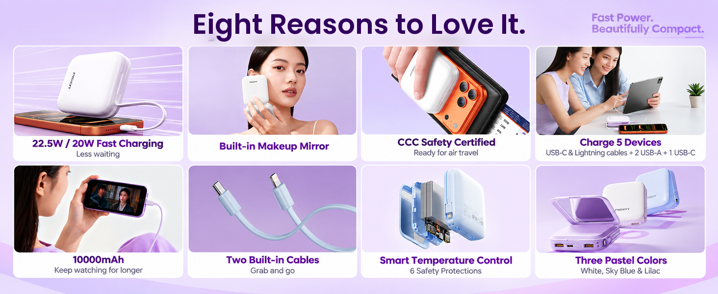 PISEN TP-D275 mirror power bank - power bank feature overview