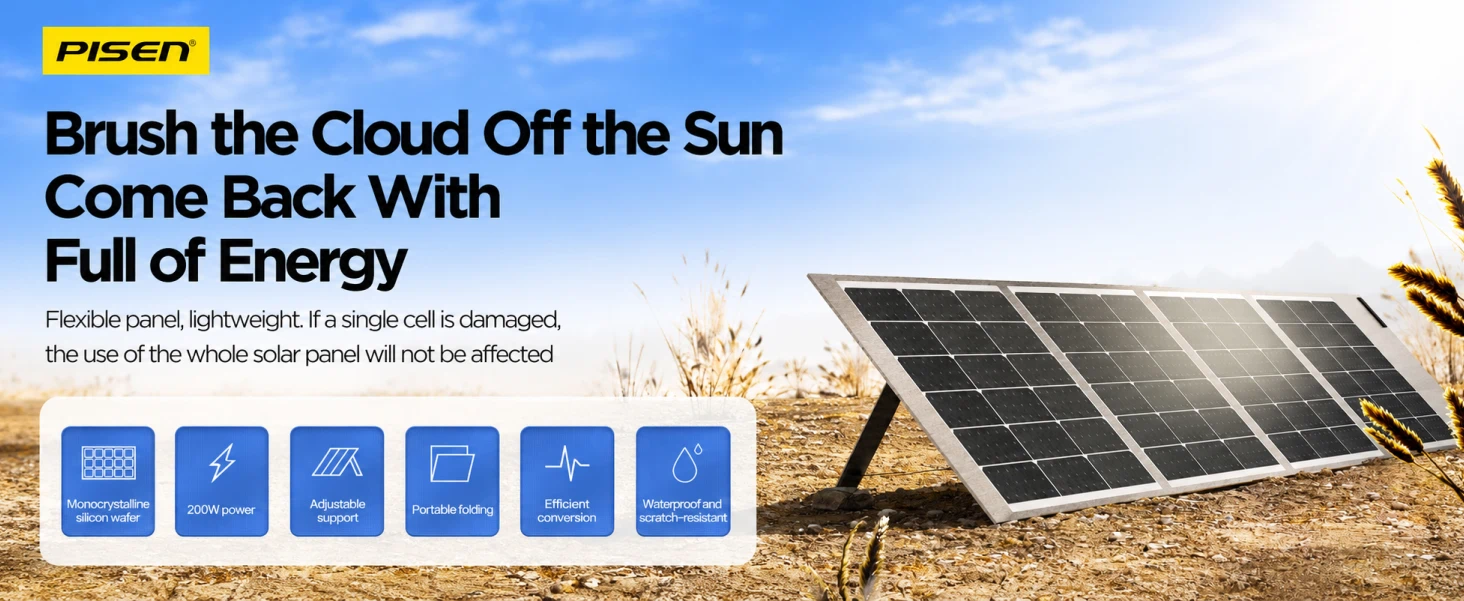 PISEN TP-SE02 solar panel - solar panel in an outdoor field