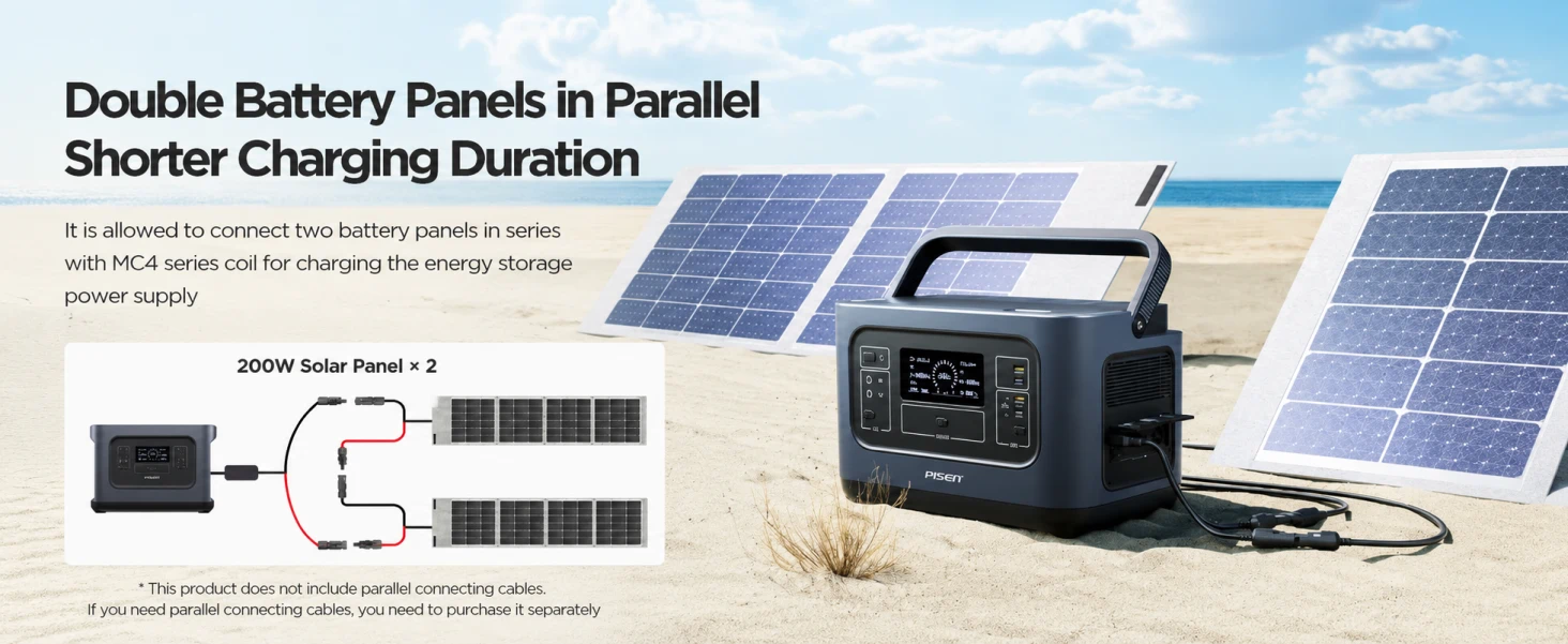 PISEN TP-SE02 solar panel - parallel solar charging diagram