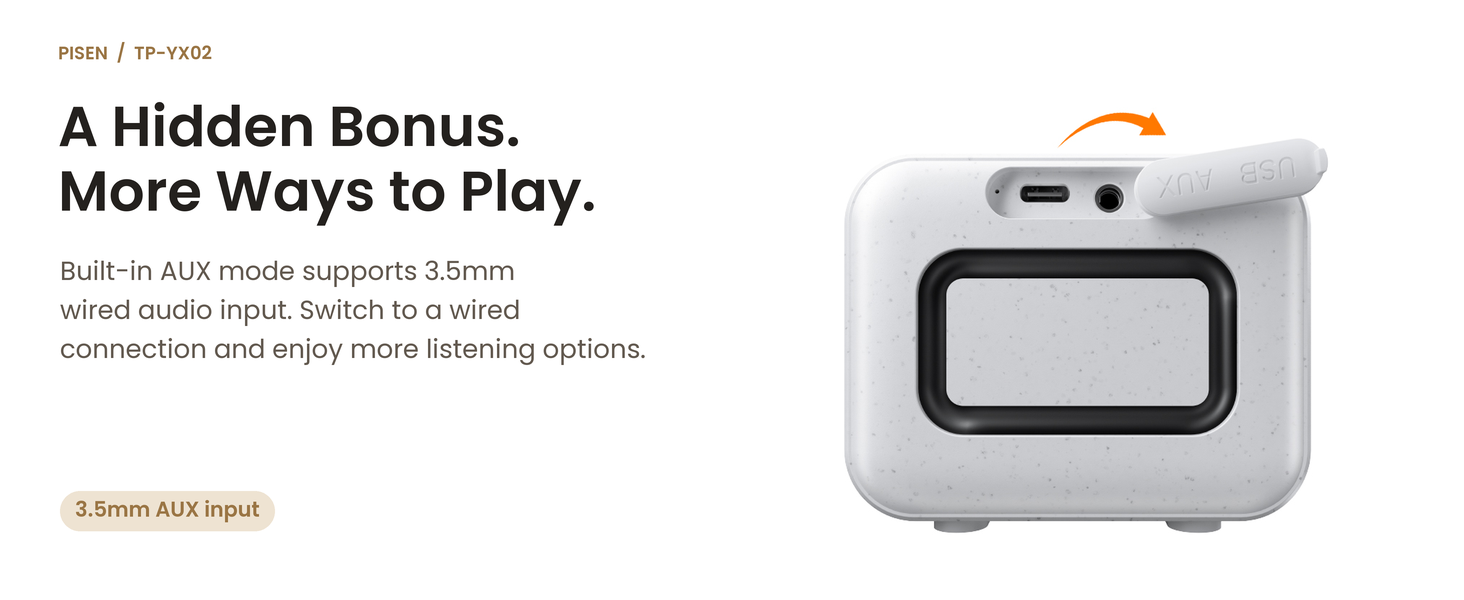 PISEN TP-YX02 outdoor Bluetooth speaker - memory card slot close-up